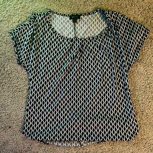 AB Studio Fitted Black and White Blouse